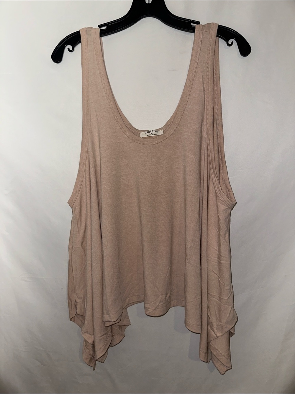 Zenana Outfitters Blush Scoop Neck Draped Tank